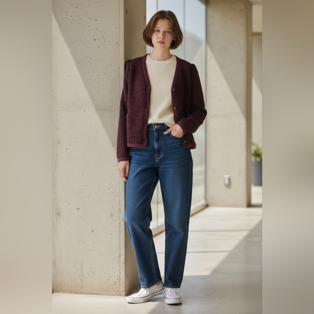 Gorgeous Maurices Burgundy Textured Cardigan - Size XL NWT